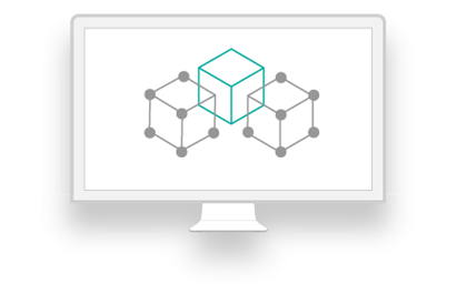 data data services icons in desktop computer