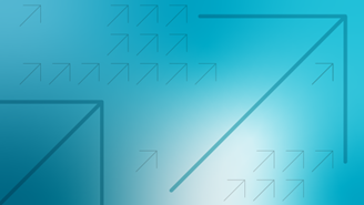 Arrows pointing to top right on blue-white gradient background